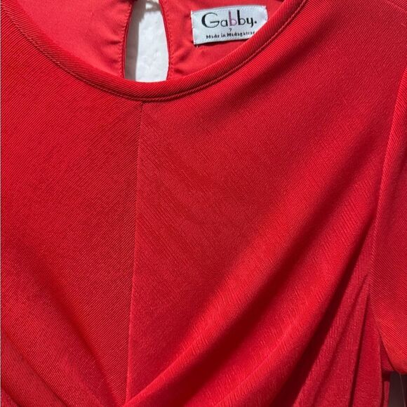 New Gabby Girls front knot detail  red  Dress size 7 - Picture 4 of 6